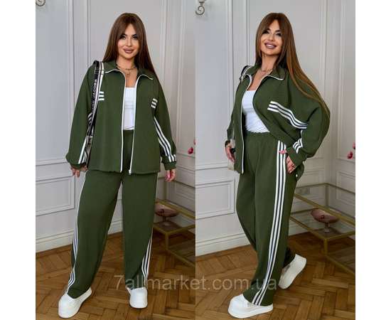 Костюм жіночий спортивний із лампасами креп сафарі (42-60) "LADA" недорогий від прямого постачальника, зображення 3