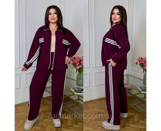 Костюм жіночий спортивний із лампасами креп сафарі (42-60) "LADA" недорогий від прямого постачальника, зображення 2