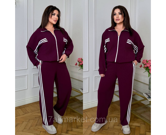 Костюм жіночий спортивний із лампасами креп сафарі (42-60) "LADA" недорогий від прямого постачальника, зображення 3