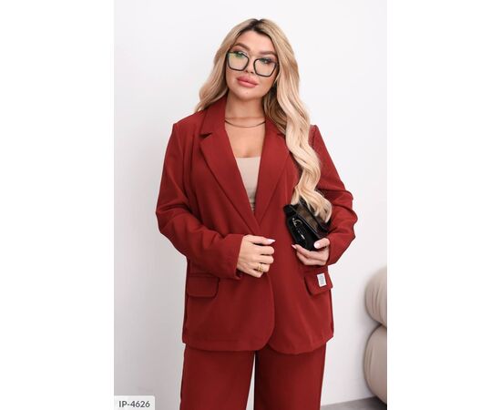 Фотография Костюм женский двойка штаны и пиджак большие размеры р.50-52;54-56;58-60 (3цв) "VIKA" купить недорого от прямого поставщика, изображение 5