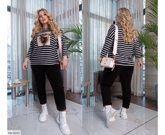 Фотография Костюм брючный женский большие размеры р.48-50;52-54;56-58;60-62 (3цв) "VIKA" купить недорого от прямого поставщика, изображение 2