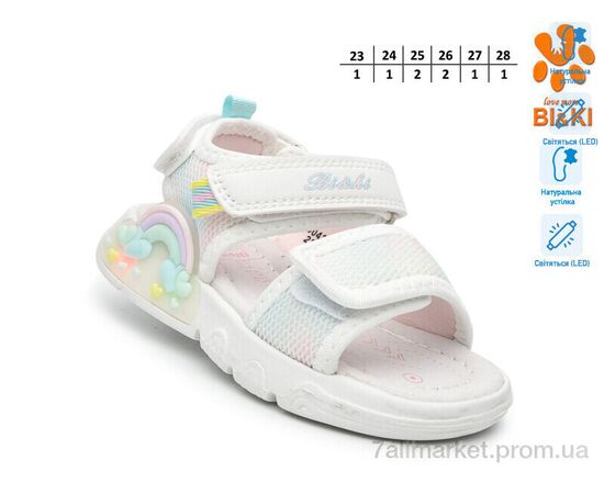 Фотография Босоножки детские летние Лето B60042-A LED (8 пар р.23-28) "TOM.M" недорого оптом от прямого поставщика, изображение 2