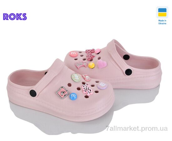 Фотография Кроксы детские летние Лето 312-4 пудра (6 пар р.31-35) "Roks" недорого оптом от прямого поставщика, изображение 2