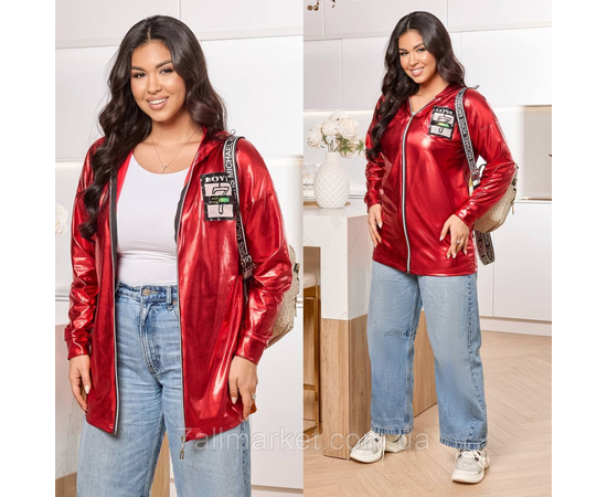 Фотография Ветровка женская кожа лаке р 46-60 "LADA" недорого от прямого поставщика, изображение 2