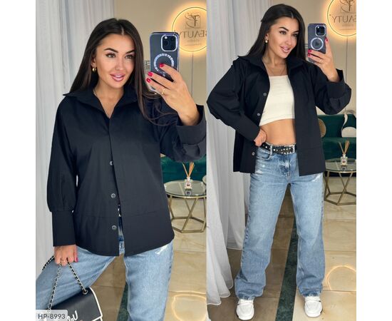 Фотография Женская стильная коттоновая рубашка р.42-48 (4цв) "VLADA" купить недорого от прямого поставщика, изображение 4