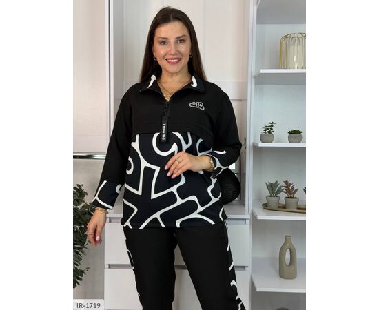 Фотография Женский костюм кофта с брюками на резнике большие размеры р.46-48;50-52;54-56;58-60;62-64 "VLADA" купить недорого от прямого поставщика, изображение 3