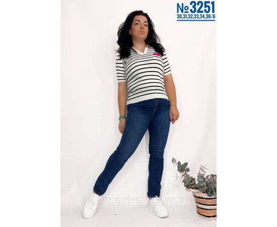 Жіночі сині батальні джинси розмірний ряд 30,31,32,33,34,36 "PARTNERS" недорого від прямого постачальника, зображення 3