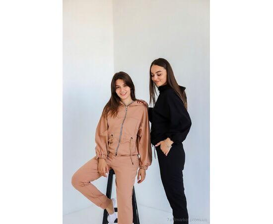 Спортивний костюм жіночий Весна/осінь 7515 кава (3 шт. р.сіткаS-XL) "Di.Va" недорого оптом від прямого постачальника, зображення 4