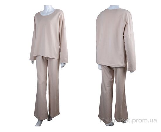 Спортивний костюм жіночий Весна/осінь 17-07 бежевий (3 шт. р.сіткаS-L) "Di.Va" недорого оптом від прямого постачальника, зображення 3