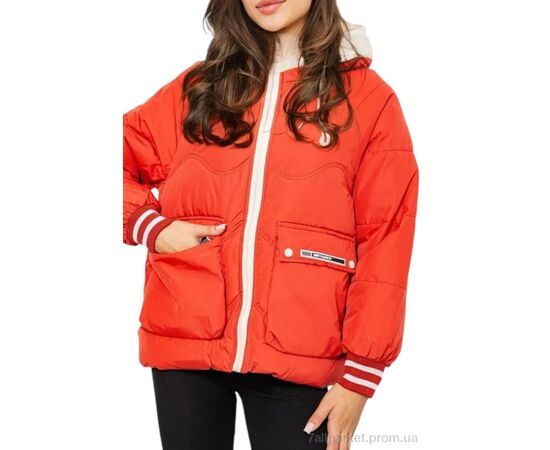 Куртка жіноча Зима 8023 red (5 шт. р.сіткаМ-2XL) "Massmag" недорого оптом від прямого постачальника, зображення 3