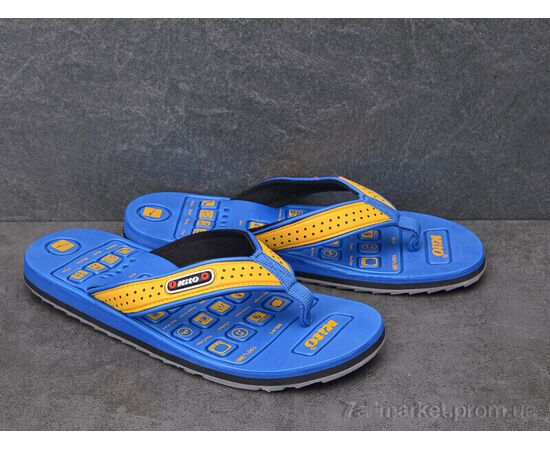 Фотография Шлепки мужские пляжные Лето KME764 blue (12 пар р.41-46) "Dan Marest" недорого оптом от прямого поставщика, изображение 2