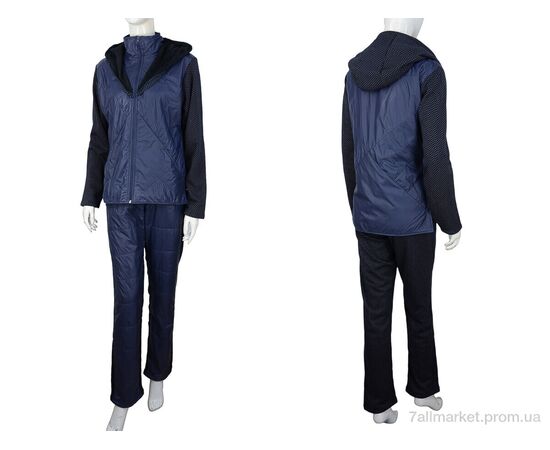 Фотография Спортивный костюм женский Весна/осень Ж435 (04271) navy флис (4 шт. р.сетка 42-48) "Obuvok" недорого оптом от прямого поставщика, изображение 3