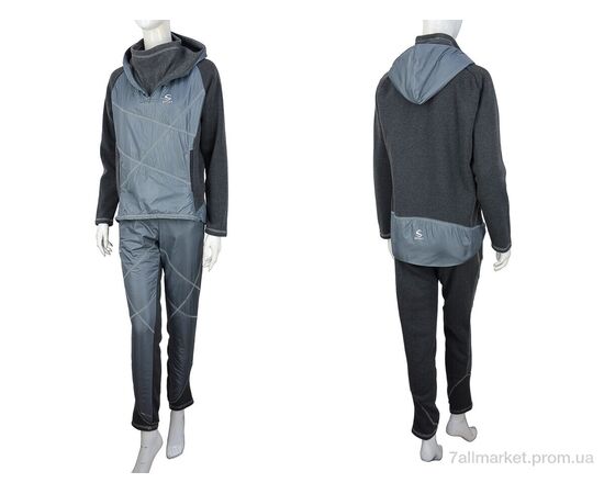 Фотография Спортивный костюм женский Весна/осень Ж434 (04268) grey флис (4 шт. р.сетка 42-48) "Obuvok" недорого оптом от прямого поставщика, изображение 3
