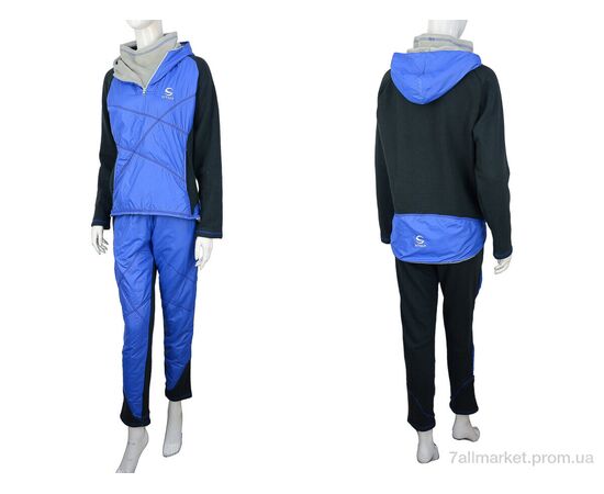 Фотография Спортивный костюм женский Весна/осень Ж434 (04270) blue флис (4 шт. р.сетка 42-48) "Obuvok" недорого оптом от прямого поставщика, изображение 3