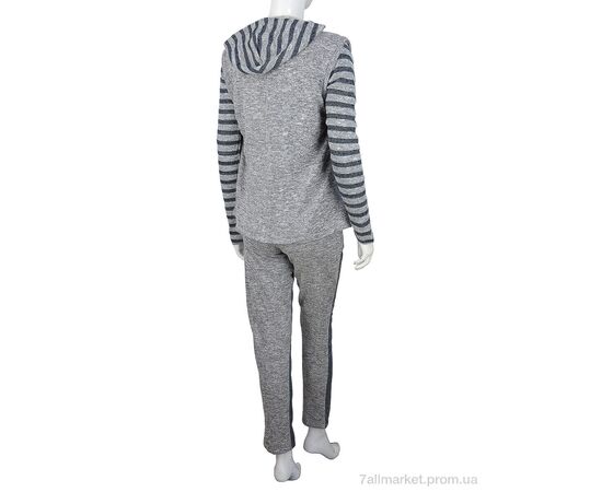 Фотография Спортивный костюм женский Весна/осень Ж436 (04280) grey-black флис (4 шт. р.сетка 42-44) "Obuvok" недорого оптом от прямого поставщика, изображение 3