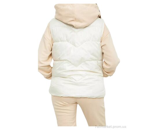 Фотография Жилетка женская Весна/осень 7011 молочний (5 шт. р.сетка L-4XL) "Massmag" недорого оптом от прямого поставщика, изображение 4