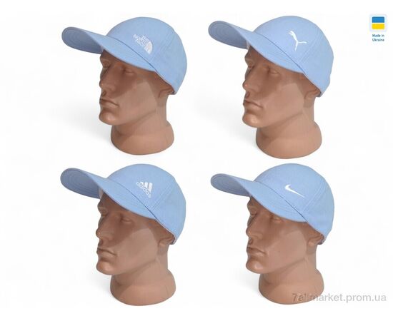 Кепка для чоловіків Літо 0001 блакитний (4 шт. р.сітка56-60) "Mabi" недорого оптом від прямого постачальника, зображення 2