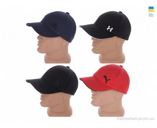 Кепка для чоловіків Літо 381 mix (4 шт. р.сіткаM-XL) "Mabi" недорого оптом від прямого постачальника, зображення 2