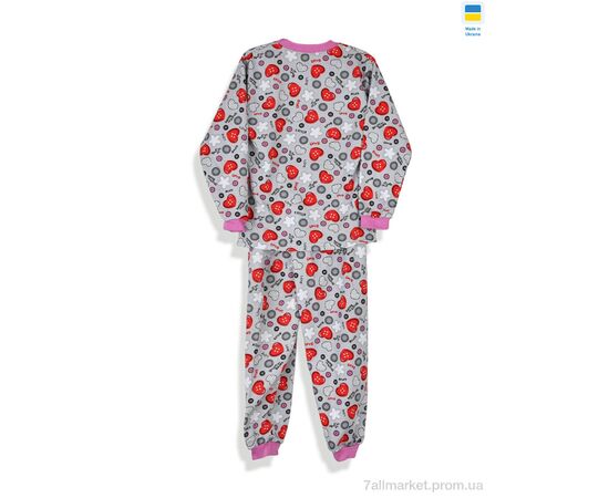 Фотография Пижама детская Зима 195363 сірий (3 шт. р.сетка 128-140) "Kir15" недорого оптом от прямого поставщика, изображение 2