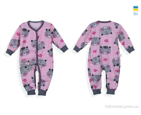 Комбінезон дитячий Весна/осінь 45181 рожевий (4 шт. р.сітка74-98) "Kir15" недорого оптом від прямого постачальника, зображення 3