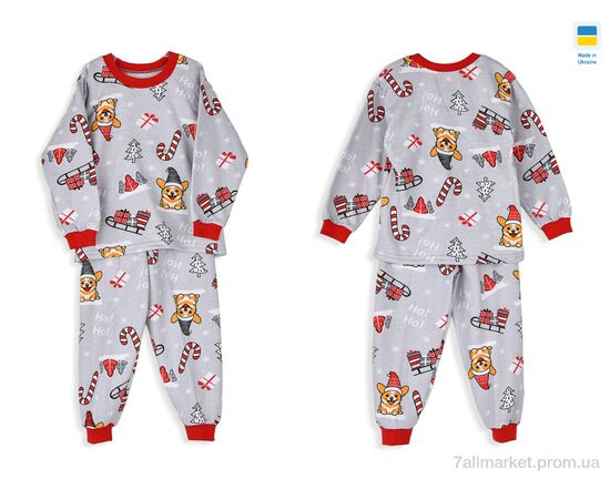 Дитяча піжама Зима 195287 grey (5 шт. р.сітка92-128) "Kir15" недорого оптом від прямого постачальника, зображення 3