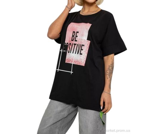 Фотография Футболка женская Лето 4011 чорний (4 шт. р.сетка 4XL-5XL) "Massmag" недорого оптом от прямого поставщика, изображение 2