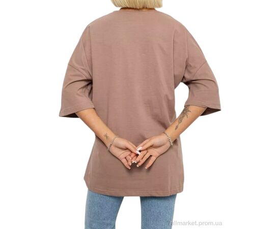 Фотография Футболка женская Лето 2020 мокко (4 шт. р.сетка L-XL) "Massmag" недорого оптом от прямого поставщика, изображение 2