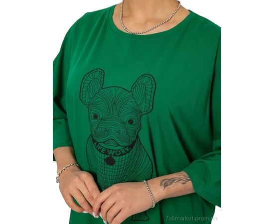 Фотография Футболка женская Лето 3008 т.зелений (4 шт. р.сетка 4XL-5XL) "Massmag" недорого оптом от прямого поставщика, изображение 2