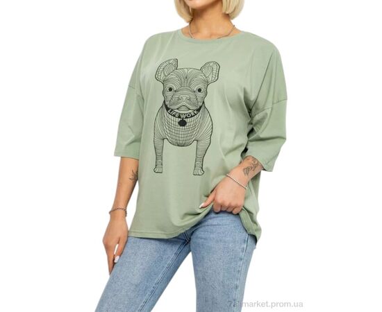 Фотография Футболка женская Лето 3005 св.олива (4 шт. р.сетка 4XL-5XL) "Massmag" недорого оптом от прямого поставщика, изображение 2