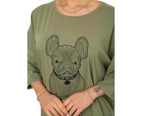 Фотография Футболка женская Лето 3008 хакі (4 шт. р.сетка 4XL-5XL) "Massmag" недорого оптом от прямого поставщика, изображение 2