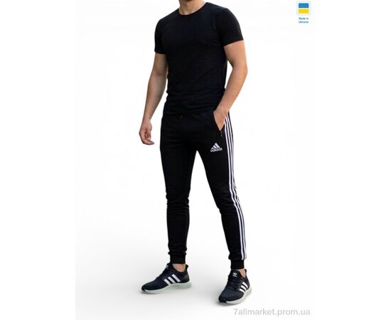 Спортивні штани чоловічі Весна/осінь 23 чорний (5 шт. р.сітка46-54) "Sport style" недорого оптом від прямого постачальника, зображення 2