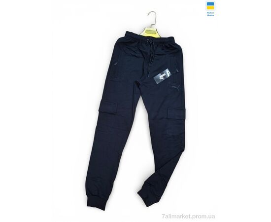 Фотография Спортивные брюки мужские Весна/осень 07-1PU чорний (5 шт. р.сетка 46-54) "Sport style" недорого оптом от прямого поставщика, изображение 2