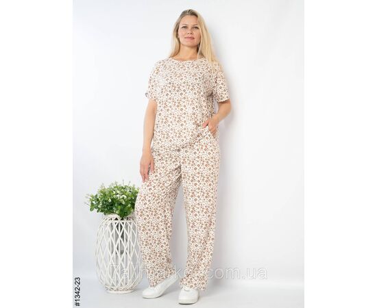 Фотография Костюм жіночий з квітковим принтом штапель 44,46,48,50 (3цв) "NOWEMBER" недорого от прямого поставщика, изображение 3