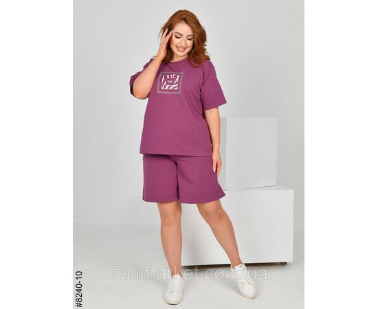 Фотография Спортивний костюм жіночий турецька двонитка напівбатал 48,50,52 (10цв) "NOWEMBER", изображение 4