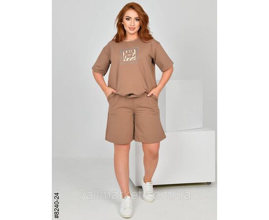 Фотография Спортивний костюм жіночий турецька двонитка напівбатал 48,50,52 (10цв) "NOWEMBER", изображение 9