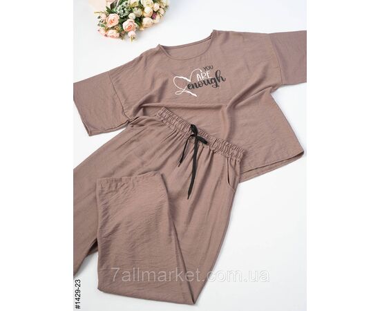 Фотография Костюм жіночий льон жатка напівбатал 50,52,54,56 (2цв) "NOWEMBER" недорого от прямого поставщика, изображение 2