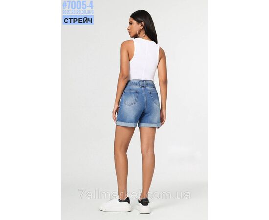 Фотография Шорты джинсовые с жемчугом и ремнем размерный ряд 26,27,28,29,30,31 "PARTNERS" недорого от прямого поставщика, изображение 2