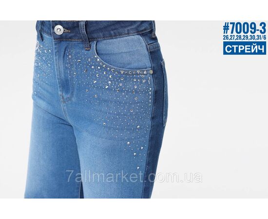 Фотография Двухцветные удлиненные шорты со стразами размерный ряд 26,27,28,29,30,31 "PARTNERS", изображение 3