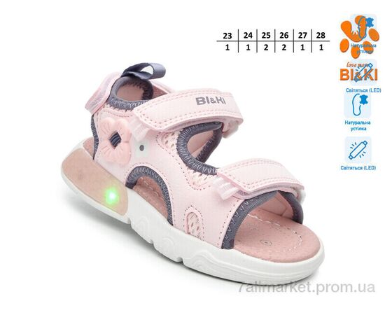 Босоніжки дитячі літні Літо B60040-C LED (8 пар р.23-28) "TOM.M" недорого оптом від прямого постачальника, зображення 2