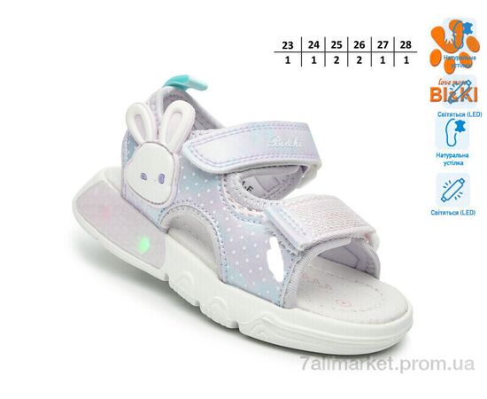 Босоніжки дитячі літні Літо B60041-E LED (8 пар р.23-28) "TOM.M" недорого оптом від прямого постачальника, зображення 2