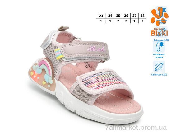 Босоніжки дитячі літні Літо B60042-F LED (8 пар р.23-28) "TOM.M" недорого оптом від прямого постачальника, зображення 2