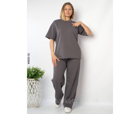 Фотография Спортивний костюм жіночий турецька двонитка напівбатал 46,48,50 (5цв) "NOWEMBER", изображение 3