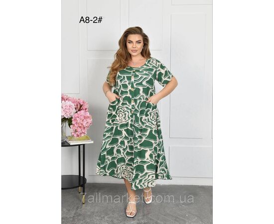 Фотография Платье женское домашнее р-ры 2XL-4XL (3цв) "FLOWER" купить недорого от прямого поставщика, изображение 2