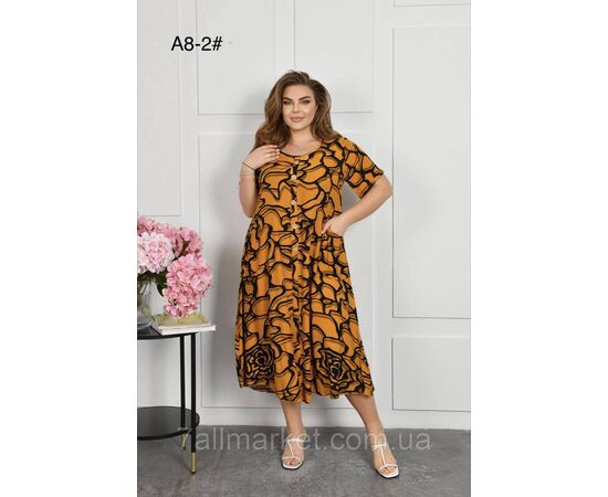 Фотография Платье женское домашнее р-ры 2XL-4XL (3цв) "FLOWER" купить недорого от прямого поставщика, изображение 3