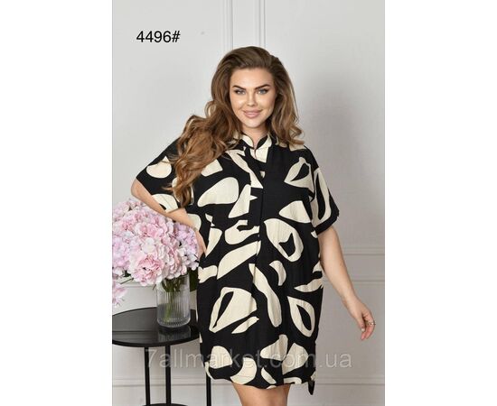 Фотография Платье-рубашка женское домашнее р-ры 2XL-4XL (4цв) "FLOWER" купить недорого от прямого поставщика, изображение 3