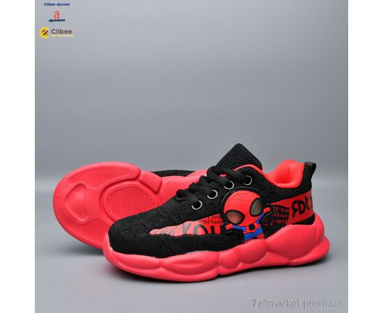 Фотография Кроссовки детские модные Весна/осень AC908-2 black-red (6 пар р.26-31) "Clibee-Doremi" недорого оптом от прямого поставщика, изображение 2