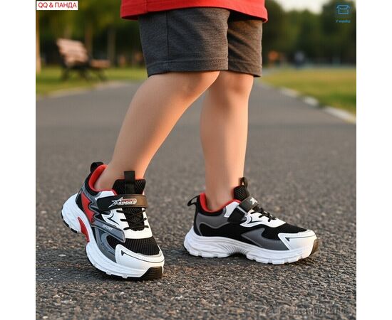 Фотография Кроссовки детские модные Весна/осень 6-142-1 (6 пар р.33-38) "QQ&Панда" недорого оптом от прямого поставщика, изображение 2