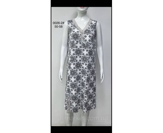 Фотография Ночная рубашка женская/батал размеры 50-58 (3цв)"FLOWER" купить недорого от прямого поставщика, изображение 2