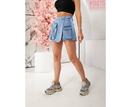 Фотография Женские джинсовые шорты-юбка размерный ряд 25,26,27,28,29,30 "PARTNERS" недорого от прямого поставщика, изображение 3