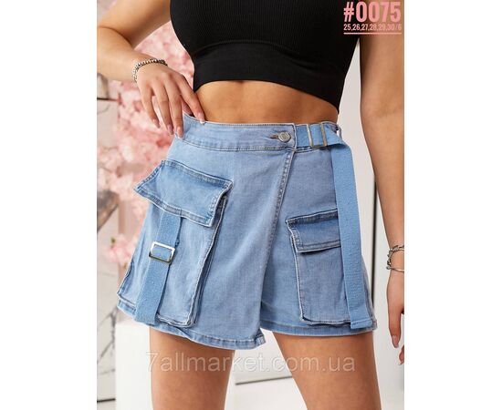 Фотография Женские джинсовые шорты-юбка размерный ряд 25,26,27,28,29,30 "PARTNERS" недорого от прямого поставщика, изображение 5